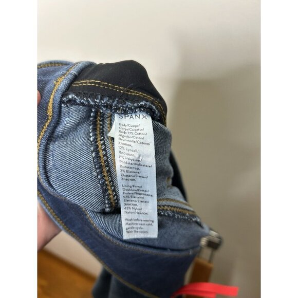 Spanx Pull On Skinny Blue Denim Jeans Womens Plus Size 1X - Picture 9 of 9